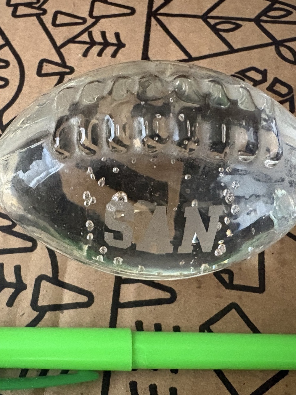 Football Clear Crystal Paperweight